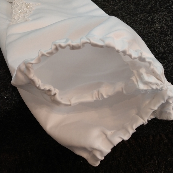 Satin sleeves with appliques - Picture 2 of 4